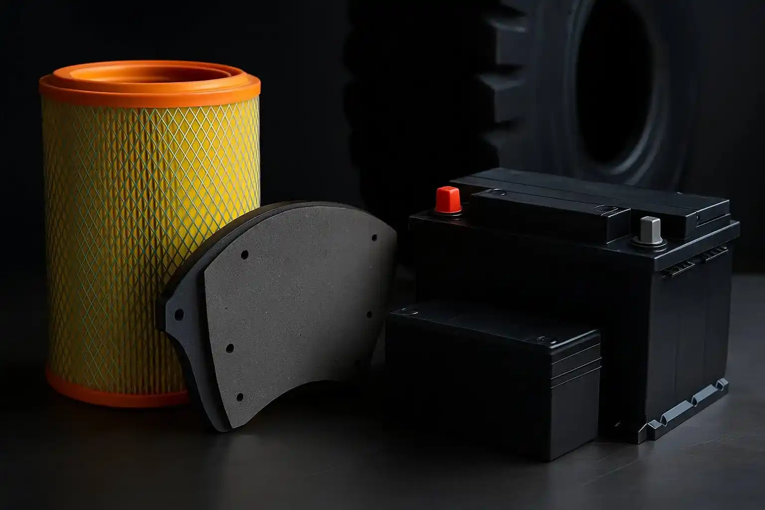 فیلتر هوا، لنت ترمز، لاستیک سنگین و باتری به عنوان نمونه پر مصرف قطعات ماشین سنگین